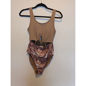 New refuge swim Cutout one Piece Brown Marble Medium Summer Suit